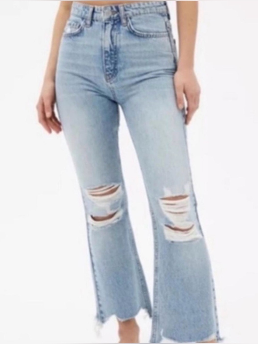 BDG Urban outfitters Light Wash High-Rise Distressed Kick Flare Jeans